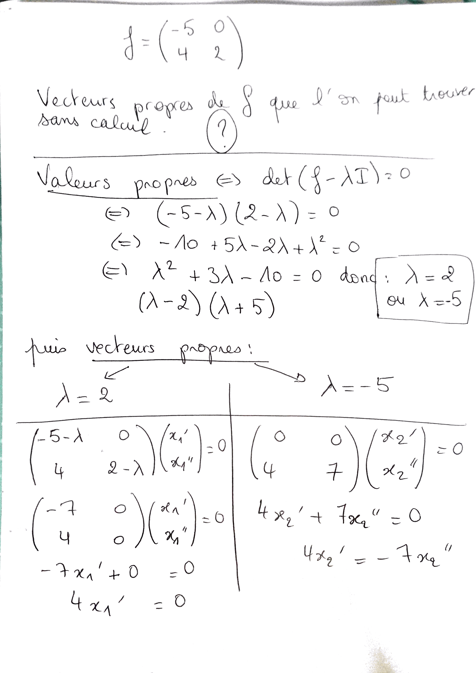 vecteur propre d’une matrice vecteurs propres d’une matrice Genertore2 vecteur propre d’une matrice vecteurs propres d’une matrice Genertore2